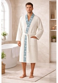 Resim Özdilek Loseta Aile Bornoz Seti Gri-mint Renkli 