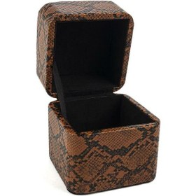 Resim Turuncu Yılan Deri Takı Kutusu 13x13x14 Cm 