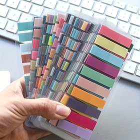 Resim 800'lü Vintage Floresan PET Şeffaf Sticky Notlar, Morandi Renk Kodlu Yapışkan Not Defterleri, Dikdörtgen, 26 Karma Renkli Dizin Sekmeleriyle Organizasyon ve Kayıt Tutma 
