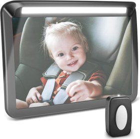 Resim Bebek Araba Aynası, 3 Parlaklık Seviyeli, Uzaktan Kumandalı, 360° Dönebilir 