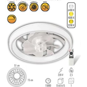 Resim Meltem LED Uzaktan Kumandalı Tavan Vantilatör CT-3010 