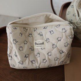 Resim miucatch Sevimli Kedi Tasarımlı Seyahat Kozmetik Çantası - Çok Bölmeli Büyük Kapasiteli Katlanabilir Tuvalet Organizer, Kadınlar için Dayanıklı Polyester Makyaj Kesesı & Lacivert, Günlük Tarz, Sağlam Fermuarlı 