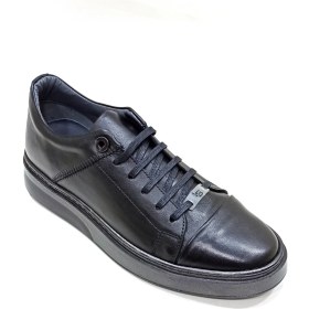 Resim Lucıano Bellini Siyah Deri Erkek Sneaker Ayakkabı 