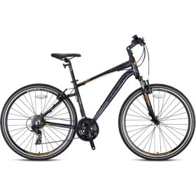 Resim Kron Tx 150 V-Fren 28 Jant 24 Vites Şehir Bisiklet Mat Siyah-Turuncu-Füme 51 cm 