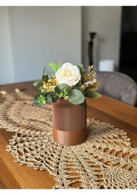 Resim Rıvon Bohem Vazo Kahverengi 