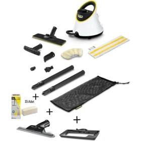Resim Sc 2 Deluxe Buharlı Temizlik Makinesi + Cam Temizleme Aparatı + Halı Başlığı + 15 Adet Mikrofiber 