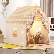 Resim Oyun Evi Kale Çadırı - Rol Yapma Oyunları için İç Mekan Eğlence Yapısı, Polyester & PVC Yapı, Tatil Hediyeleri için İdeal (Işıklar Hariç) 