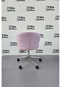 Resim Coket Çalışma Koltuğu Krom Konik Ayak Pembe 