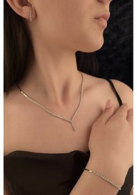 Resim Fiyonk Kuyumculuk 14 Ayar Altın Sarkıt Taş Detaylı Set 001 