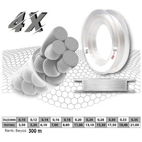 Resim Mercan Pe Örgü Premium 4X İp 300 M Beyaz Misina 