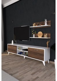 Resim Moonlife Zümrüt Tv Ünitesi Beyaz Ceviz 