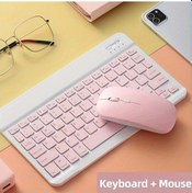 Resim Honeybeeshop Pembe İnce Kablosuz Klavye Ve Fare Seti Taşınabilir Bt İpad Tablet Pc Uyumlu Diğer 
