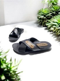 Resim Erkek Çapraz Bant Rahat Taban Ev Ve Dışarı Terliği 