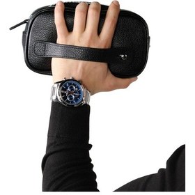 Resim Mft Leather Hakiki Deri Unisex El Çantası Naina 1134 Flother Siyah 