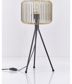 Resim Kafes Tripod Abajur Metal Başlıklı Gold Diğer 