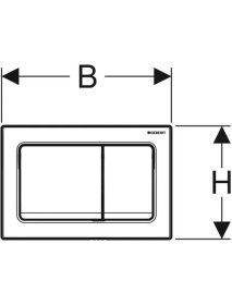 Resim Geberit ALPHA30 Kumanda Paneli, 2 Kademeli Deşarj Için, Parlak Krom - 115.055.21.1 