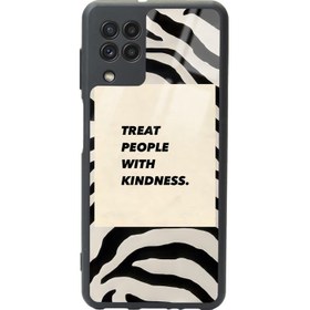 Resim Samsung Galaxy A-22 Zebra Motto Tasarımlı Glossy Telefon Kılıfı 