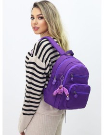 Resim Sevimli Peluş Figürlü Günlük Kadın Sırt Çantası Şık, Kullanışlı, Okula Ve Seyahate Uygun Mor 