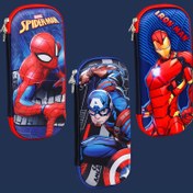 Resim Marvel Spider-Man, Captain America ve Iron Man Büyük Kapasiteli Kalem Kutusu, Fermuarlı Kolay Taşıma, Şirin Baskılı Kırtasiye Organizatörü, Eğlenceli Tasarım, İdeal Doğum Günü Hediyesi 