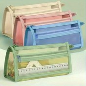 Resim 1 adet/4 adet Dayanıklı File Kalem Kutusu - Çift Katmanlı Fermuarlı Okul Kırtasiye Düzenleyici, Öğrenciler, Ofis ve Kozmetik için Taşınabilir Düzenleyici, Hafif Mavi, Okul Kırtasiye Tutucu 