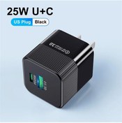 Resim Uslıon 2 Port Pd 25w Mini Usb C Hızlı Şarj İçin İphone Uyumlu 15 Pro Max Xiaomi Black Us 1 Adeat 