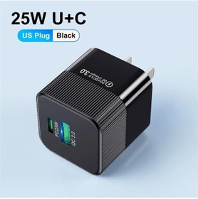 Resim Uslıon 2 Port Pd 25w Mini Usb C Hızlı Şarj İçin İphone Uyumlu 15 Pro Max Xiaomi Black Us 1 Adeat 