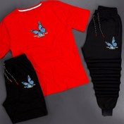 Resim trendypassion 3'lü Unisex Kelebek Baskılı Eşofman Takımı Kombini 