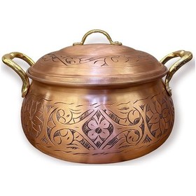 Resim İşlemeli Bakır Güveç Tencere No:2 Bakır - Siyah 