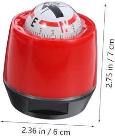 Resim Mobestech Araç Pusula Gösterge Paneli Için Pusula Araba Pusulası Otomobillerin Ön Camı Için Ekran Araba Pusula Gösterge Paneli Araba Çizgi Pusula Çizgi Pusulası Karın Kası Kırmızı 