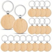 Resim Tcherchı Gravür Boşlukları Ahşap Yuvarlak Anahtarlık 30 Adet 