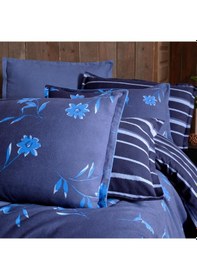 Resim Renata King Size Battal Boy %100 Pamuk Flanel Pazen Nevresim Takımı Lacivert Lacivert 