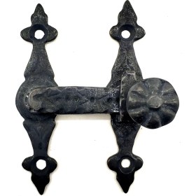 Resim Antika Tarz Dekoratif Pirinç Kapı, Pencere Mandalı - 82X65 Mm, Oksit 