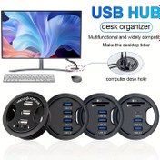 Resim 1 adet USB2.0/3.0 Masaüstü Yüksek Hızlı Hub, TF ve SD Kart Okuyucularla Donatılmış, Type-C Veri Aktarımı ve Şarj Özellikleri. 