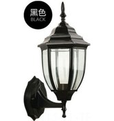 Resim Led Güneş Enerjili Dış Duvar Lambası Avrupa Tipi Su Geçirmez Duvar Lambası Retro Merdiven Koridor Geçidi Avlu Duvar Lambası 7 İnç Siyah Siyah 