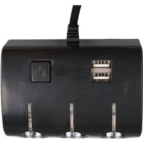 Resim Olesson 1506 12-24v Çift Usb Girişli 120w 80 Cm Kablolu 3'lü Araç Çakmak Çoklayıcı 