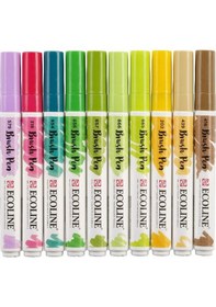 Resim Talens Ecoline Brush Pen Fırça Uçlu Kalem Seti 10 Renk Botanıc Co 