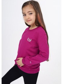 Resim Toontoy Kız Çocuk Göğüsü Tn Baskılı Sweatshirt Mürdüm 