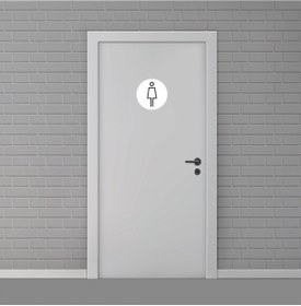 Resim Hakan Reklam Kadın Wc Tuvaleti Folyo Dijital Baskı Etiket (sticker) Kapı Üzeri Kendinden Yapışkanlı Pictogram 