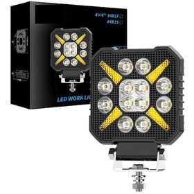 Resim Kamyon İş Makinesi Tepe Ve Tampon Çalışma Lambası Ve Sis Farı 4 İnç 12-24v Gündüz Led Drl Sarı 