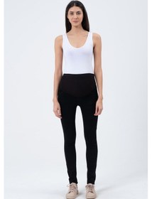 Resim Busa Hamile Esnek Karın Bantlı Beli Ayarlanabilir Skinny Kot Pantolon Siyah-siyah 