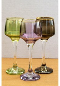 Resim Renkli Kahve Yanı Su Bardağı - 6 Kişilik 