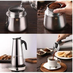 Resim Perlotus 4 Kişilik Çelik Mokapot Espresso Filtre İtalyan Kahve Makinesi 