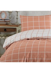 Resim %100 Pamuklu Tek Kişilik Nevresim Takımı 160x220 2 Yastık Kılıflı Lastikli Çarşaflı 120x200+30 Somon 