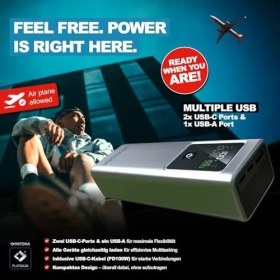 Resim Asseds Store Patona 4237 Platinum 100W Powerbank, 20000MAH Taşınabilir Şarj Cihazı, Pd3.0 Hızlı Şarj, 2 Usb-C ve 1 Usb-A Portlu, LCD Ekranlı 