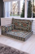 Resim mdhomecarpet Şark Köşesi Minder Takımı | Yer , Sırt Minderi, Etnik Desen, Salon ve Ev İçin 3 Parça Süngerli 