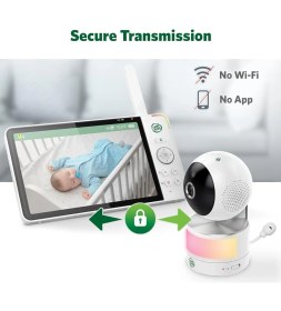 Resim LF920 Bebek Kamerası, Renkli Gece Görüşü, 7", 720P, 360° Dönme, 8x Zoom, Sıcaklık Humidite Sensörü 