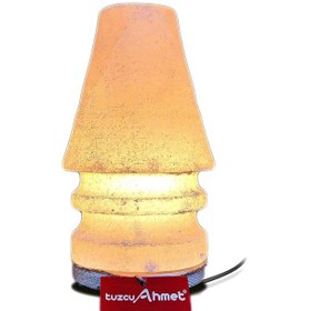 Resim Tuzcu Ahmet Tuz Lambası Abajur Model Beyaz Tuzdan Yapılmış 