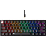 Resim Havit Gamenote Kb903l %60 Mekanik Blended Aydınlatma Oyuncu Klavyesi - 61 Tuş - Red Switch - Türkçe Q 