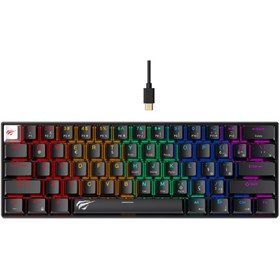 Resim Havit Gamenote Kb903l %60 Mekanik Blended Aydınlatma Oyuncu Klavyesi - 61 Tuş - Red Switch - Türkçe Q 
