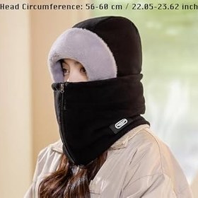 Resim KASESSS Kar maskesi, kış, fırtına maskesi, sıcak polar balaclava, bisiklet beresi, kar maskesi, fermuarlı, erkekler ve kadınlar için, motosiklet, bisiklet, kayak, dış mekan sporları için, siyah 